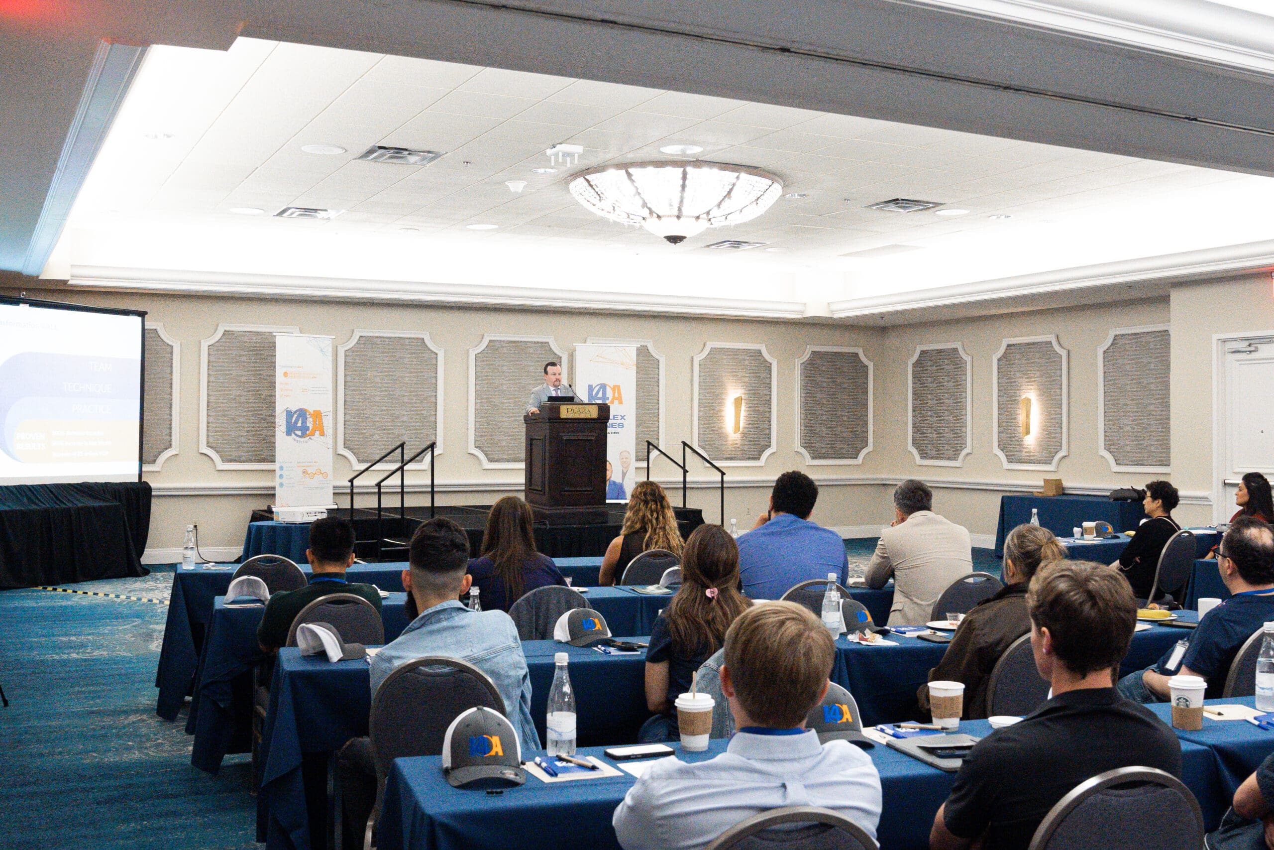 Presenter speaking to the audience